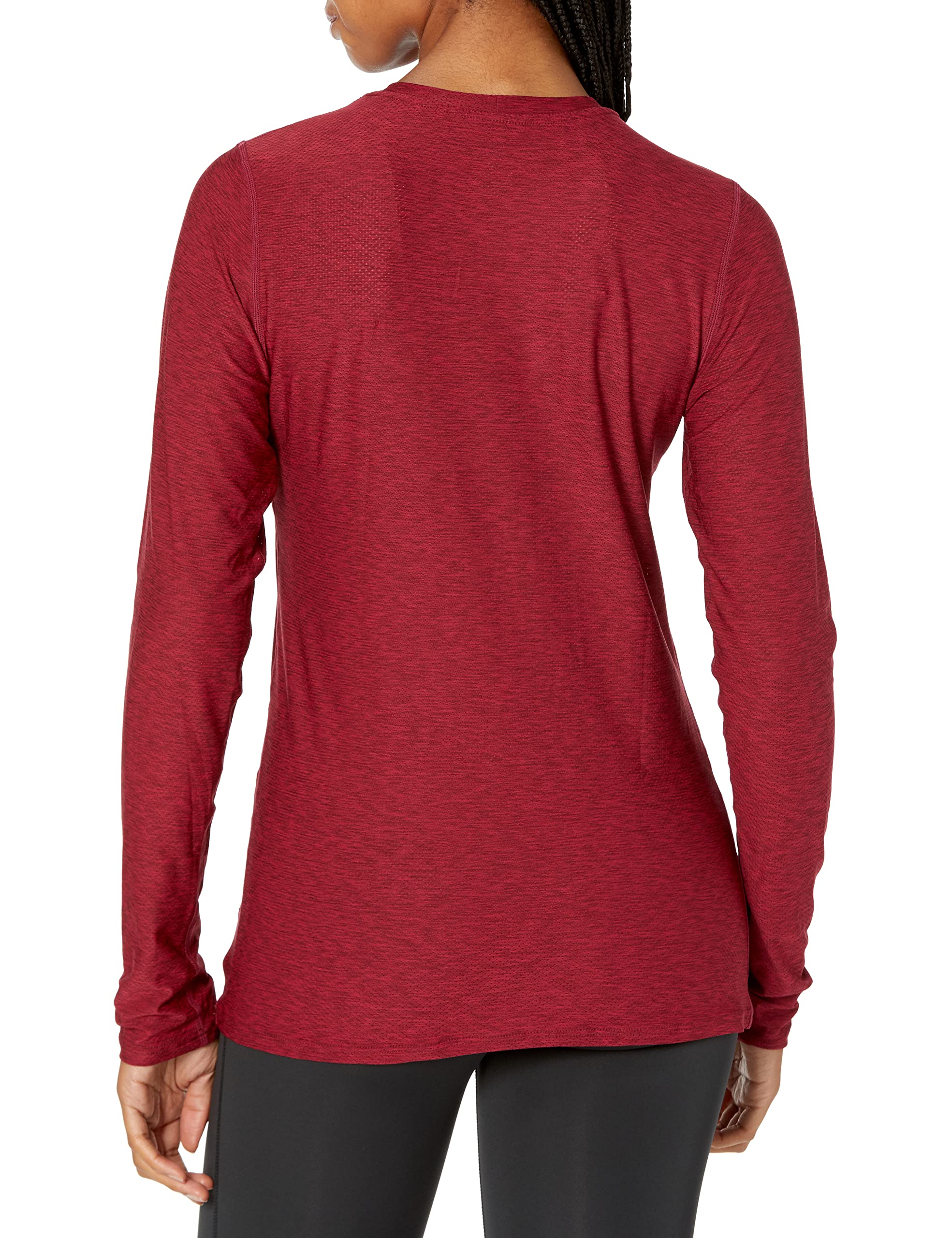 TYR Women's Standard Airtec Performance Long Sleeve Sport Tee, Heather Wine, Large