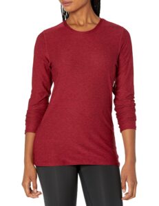 tyr women's standard airtec performance long sleeve sport tee, heather wine, large