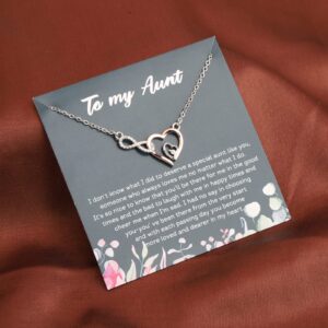 PLITI Aunt Gift From Nephew Niece To My Aunt Necklace Auntie gift Infinity Heart Pendant Aunt Appreciation Gift Special Aunt Jewelry (aunt Infinity Heart nec)