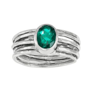 silpada 'the empowerment' sterling silver lab-created emerald ring, size 8, size 8