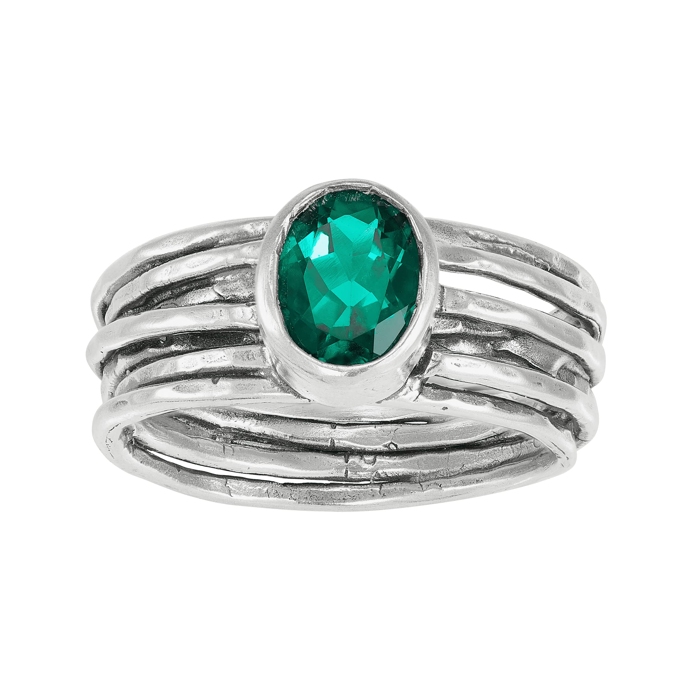 Silpada 'the Empowerment' Sterling Silver Lab-Created Emerald Ring, Size 8, Size 8