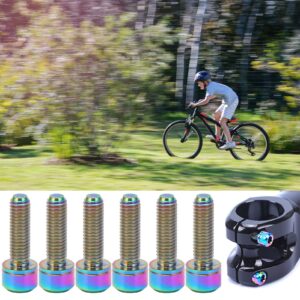 BuyWeek Bike Stem Bolts, 6pcs M5x18mm Bicycle Handlebar Stem Fixing Screws with Gaskets for Mountain Bike Road Bike