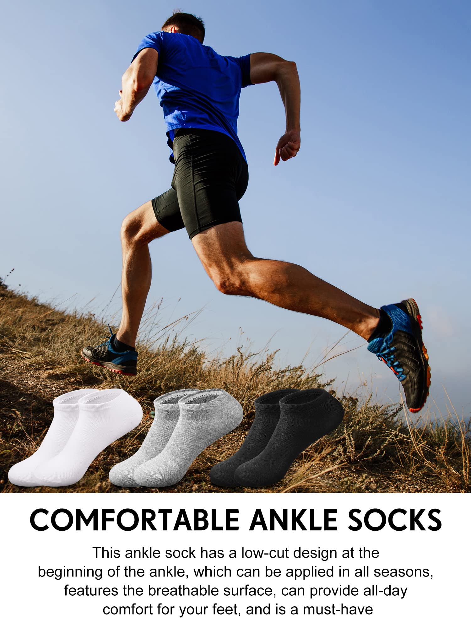 150 Pairs Low Cut Ankle Socks Pack Comfortable Wicking Lightweight Ankle Sock Casual No Show Short Socks for Men Women (White, Black and Gray)