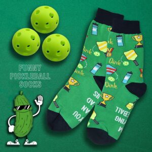 GOLIN Pickleball Socks for Men Funny Saying Crew Socks, Novelty Pickleball Gifts for Dad Grandpa