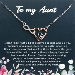 PLITI Aunt Gift From Nephew Niece To My Aunt Necklace Auntie gift Infinity Heart Pendant Aunt Appreciation Gift Special Aunt Jewelry (aunt Infinity Heart nec)