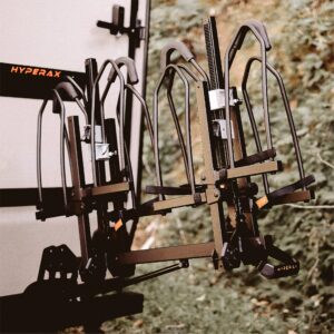 HYPERAX Volt RV 4X - Hitch Mounted 4 Bike Rack Carrier for RV, Camper, Trailer,Motorhome, Toad with 2" Class 3 or Higher Hitch Fits Up to 2x75lb E Bike +2X50lb Bikes with Up to 5" Fat Tire