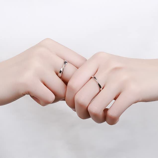 Cathay Select [New] Promise Rings, Sterling Silver Couple Rings, Adjustable, Infinity, I Love You Wedding Rings