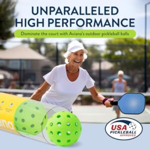 Pro Aviana Outdoor Pickleball Balls - USAPA Approved for Tournament Play 6, 12 & 48 Packs | Durable 40-Hole Design | Ideal for All Skill Levels | Pickleball Accessories | Pickleball Balls Outdoor