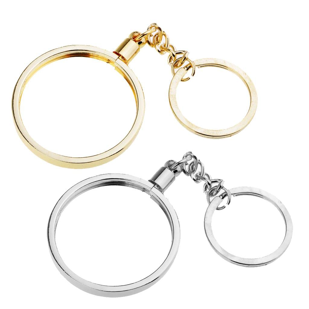 Generic Coin Holder Keychains Key Chains Women Men Fans Souvenir Gift Keyring 40mm, Gold, as described