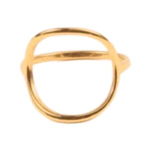 Beads & Pearls Jewelry 18K Gold Plated Stainless Steel Minimalist Trendy Geometric Open Circle Ring