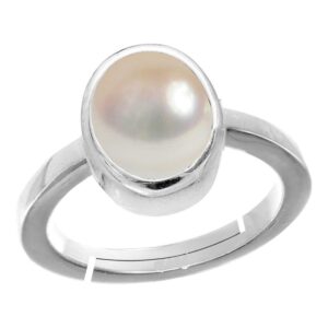 LMDPRAJAPATIS 5.56 Carat Natural Pearl Moti 925 Sterling Silver Fine Jewelry Ring with Stemp For Women Gifts For Her