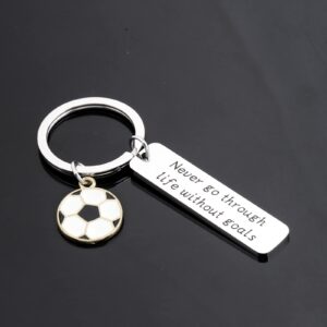 TGBJE Soccer Gift Never Go Through Life Without Goals Keychain Soccer Team Gift Soccer Mom Gift Soccer Player Gift (goals kc)