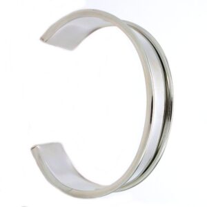 Stecksstore Cuff Bracelet Blank 1'' Flexible Steel Nickel Plate 11683-02, Silver, Medium