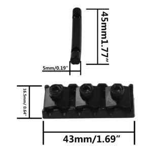 1Set Yootones Guitar Locking Nut & String Tension Bars String Retainers Compatible with Floyd Rose Tremolo Guitar Bridge (Black)