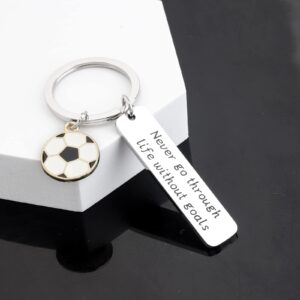 TGBJE Soccer Gift Never Go Through Life Without Goals Keychain Soccer Team Gift Soccer Mom Gift Soccer Player Gift (goals kc)