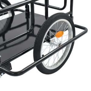 YEZIYIYFOB Bike Cargo Trailer with Universal Bike Hitch Bicycle Wagon Trailer Large Loading Bike Trailer Storage Cart with 15.4" Wheels & Reflectors