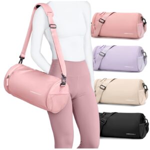 Small Gym Bag for Women,Waterproof Workout Bag Mini Duffle Bag Womens Spotrs Gym Bags Small Travel Duffel Bag with Wet Pocket Carry on Weekender Bags for Dance Swimming,Gym,Yoga,Fitness Pink