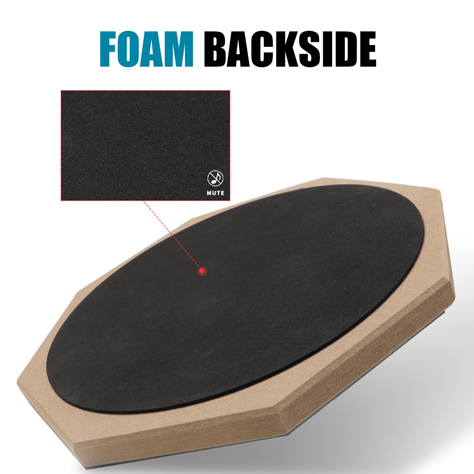 GLEAM Drum Practice Pad - 8 inch Silicone Surface High Density Compressed Wood Foam Backside (Double-sided)