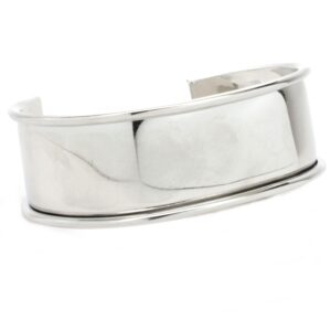 stecksstore cuff bracelet blank 1'' flexible steel nickel plate 11683-02, silver, medium