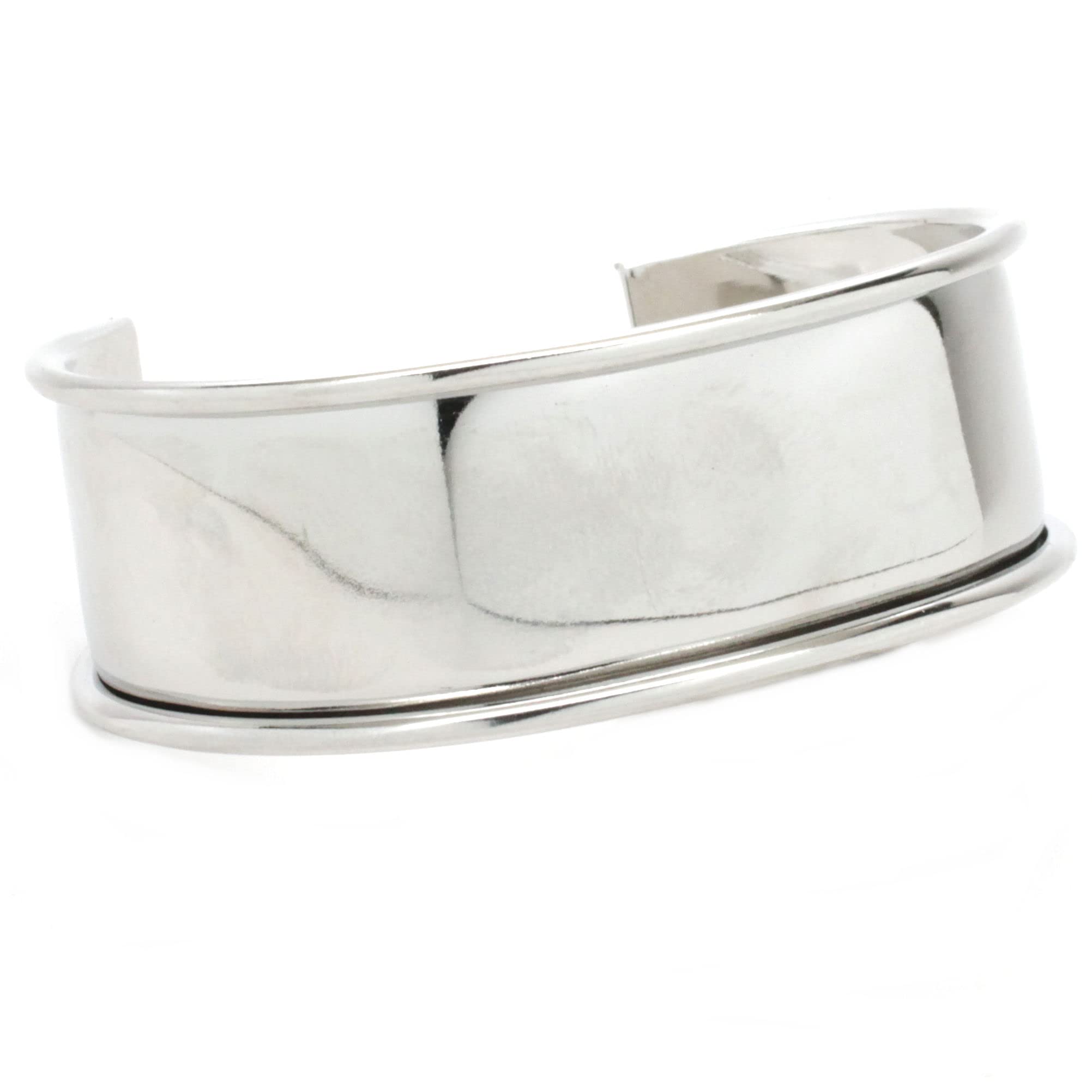 Stecksstore Cuff Bracelet Blank 1'' Flexible Steel Nickel Plate 11683-02, Silver, Medium