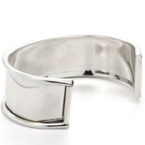 Stecksstore Cuff Bracelet Blank 1'' Flexible Steel Nickel Plate 11683-02, Silver, Medium