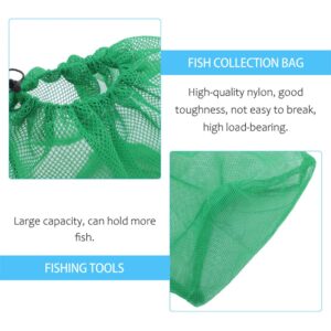 BESPORTBLE 4Pcs Portable Nylon Fishing Net Diving Fish Net Bag Drawstring Fish Catching Net