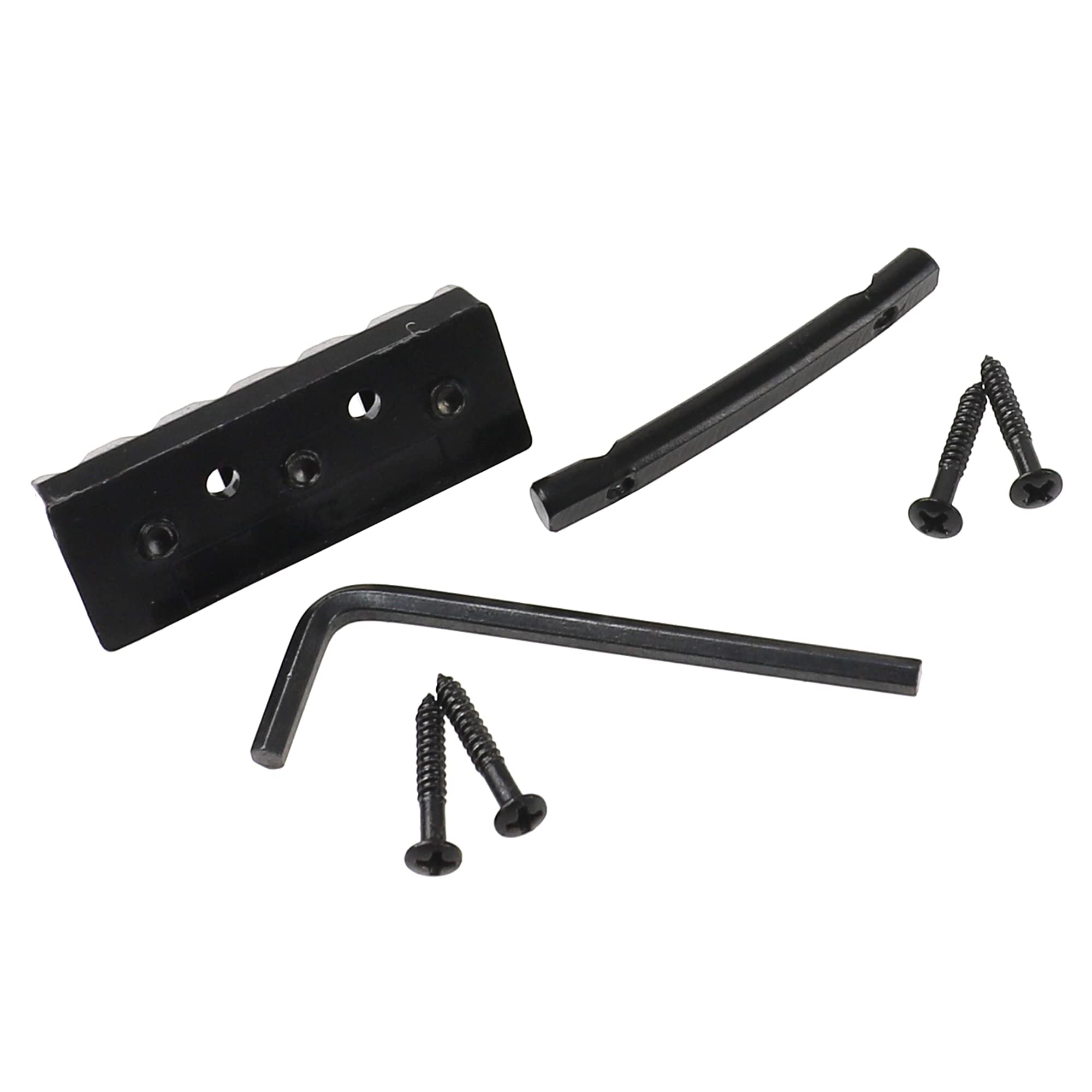 1Set Yootones Guitar Locking Nut & String Tension Bars String Retainers Compatible with Floyd Rose Tremolo Guitar Bridge (Black)