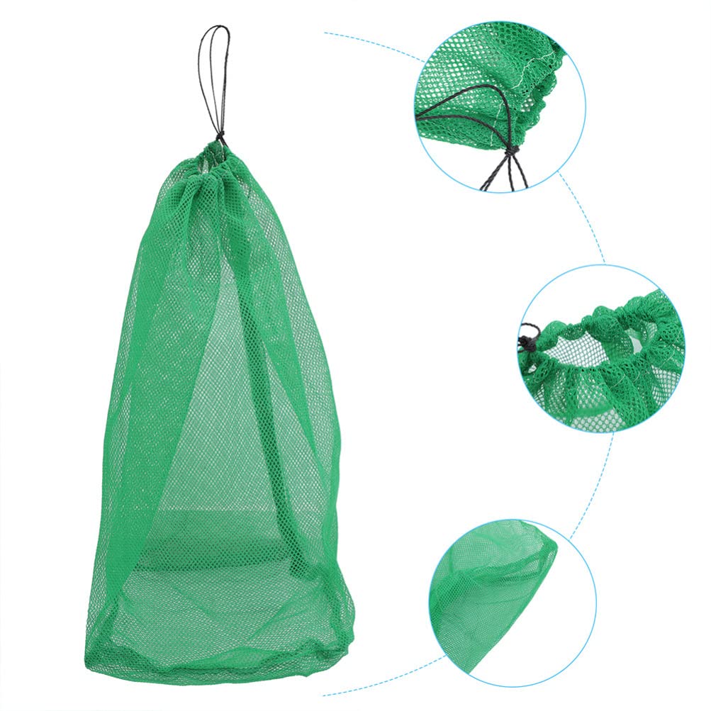 BESPORTBLE 4Pcs Portable Nylon Fishing Net Diving Fish Net Bag Drawstring Fish Catching Net