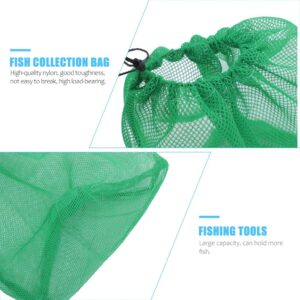 BESPORTBLE 4Pcs Portable Nylon Fishing Net Diving Fish Net Bag Drawstring Fish Catching Net