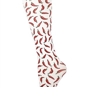 HOCSOCX Chili Peppers Knee-High Liner Socks Breathable Moisture-Wicking Protection for Field Hockey, Ice Hockey, and Soccer