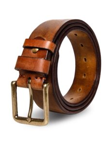 wolksprong mens belts heavy duty mens belts for jeans - full grain leather, high hardness buckle, packed in gift box