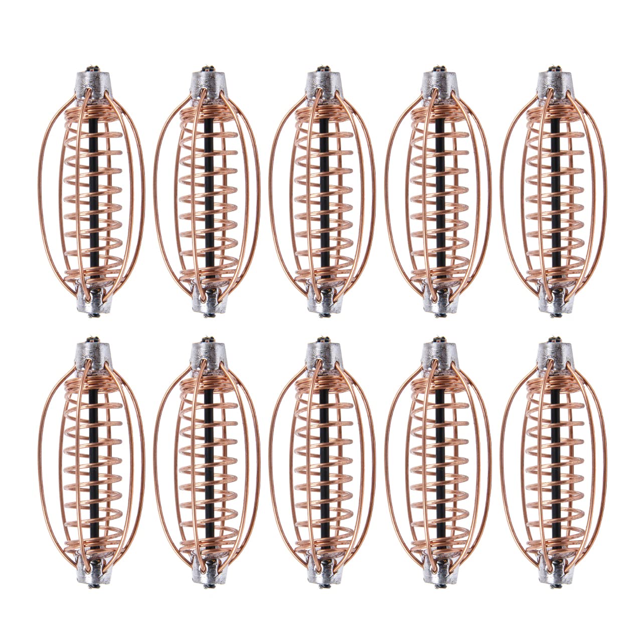 N.1 10pcs Spring Fishing Feeder Carp Сrucian Fishing Bait Cage Steel Spring Fishing Feeder (25)