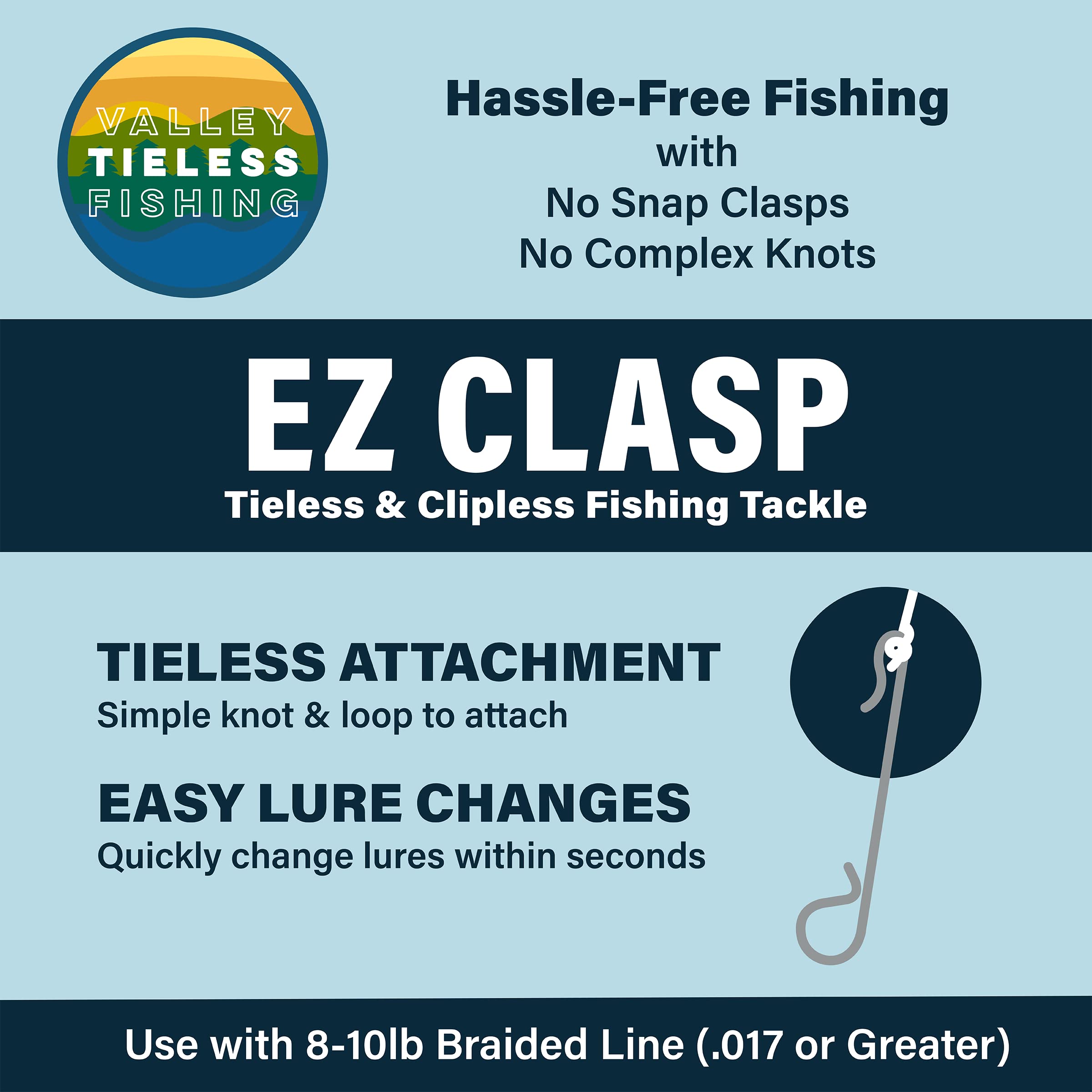 Valley Tieless Fishing EZ Clasp, Quick Lure Change Device, Part of EZ Accessories Kit