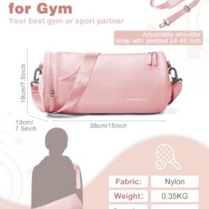 Small Gym Bag for Women,Waterproof Workout Bag Mini Duffle Bag Womens Spotrs Gym Bags Small Travel Duffel Bag with Wet Pocket Carry on Weekender Bags for Dance Swimming,Gym,Yoga,Fitness Pink