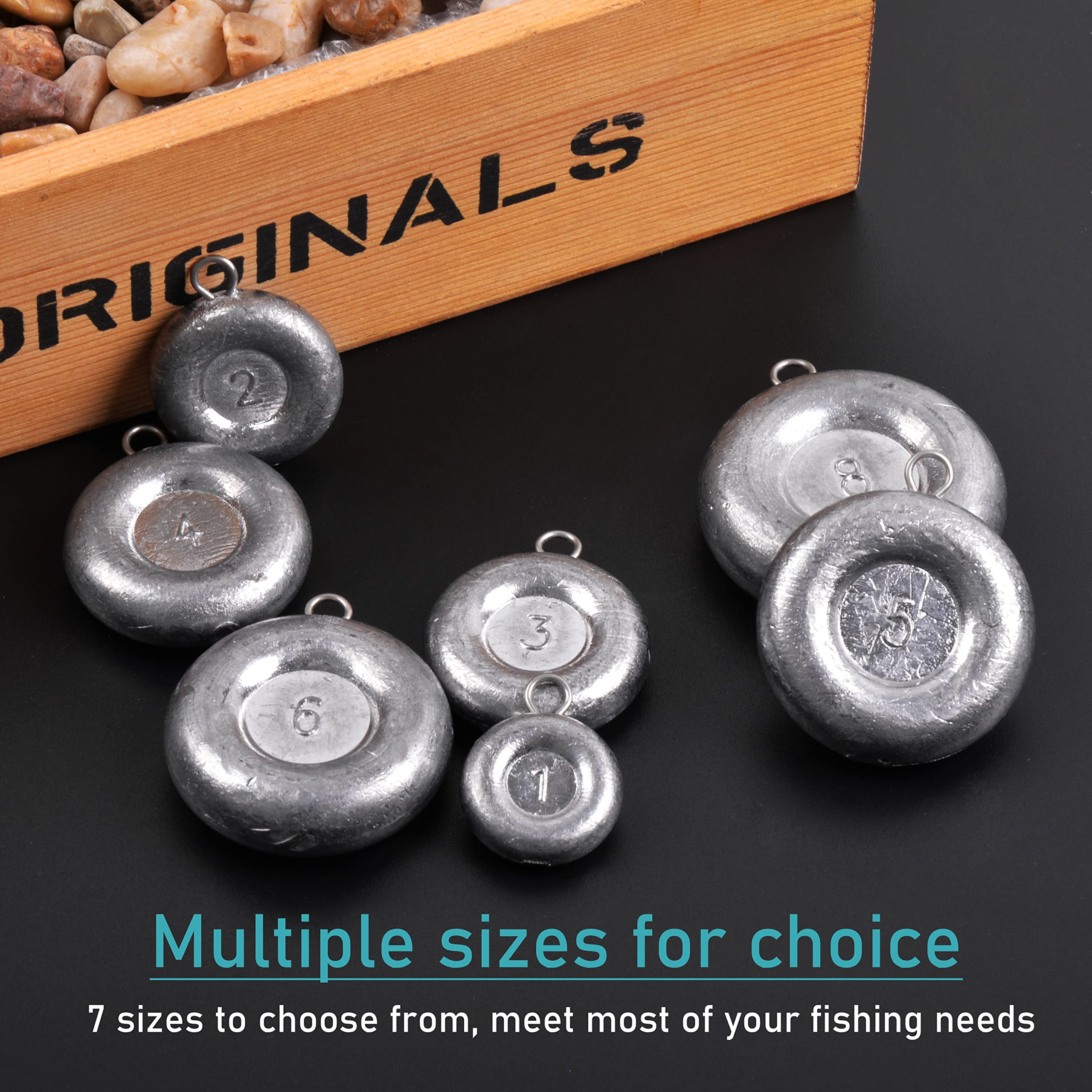 Disc Sinkers Fishing Weights Coin Sinkers Saltwater Surf Fishing Weights Flat Sinkers Bottom Drifting Trolling Catfishing Fishing Sinkers Weights Saltwater Tackle 1oz 2oz 3oz 4oz 5oz 6oz 8oz