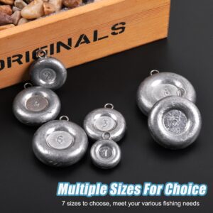 Disc Sinkers Fishing Weights, Coin Fishing Sinkers Weights Saltwater Surf Fishing Weights Bottom Drifting Trolling Catfishing Fishing Sinkers Saltwater Gear Tackle 1oz 2oz 3oz 4oz 5oz 6oz 8oz