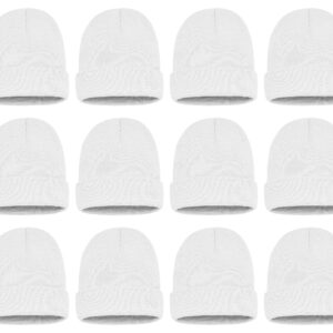 12 Pack Winter Beanie Hats for Men Women, Warm Cozy Knitted Cuffed Skull Cap, Wholesale