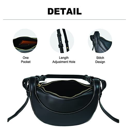 carrotez Hobo Bag Crossbody Bags for Women Purse Handbags Fashion Shoulder Bag Adjustable Strap Pouch Leather Black