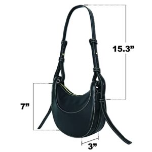 carrotez Hobo Bag Crossbody Bags for Women Purse Handbags Fashion Shoulder Bag Adjustable Strap Pouch Leather Black