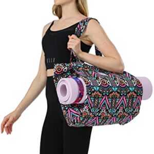 Aozora Yoga Mat Bag Tote Sling Carrier with Yoga Mat Carrier Pocket Carryall Shoulder Bag Light and Durable (Indian)