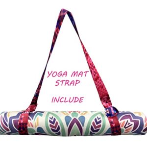 Aozora Yoga Mat Bag Tote Sling Carrier with Yoga Mat Carrier Pocket Carryall Shoulder Bag Light and Durable (Indian)