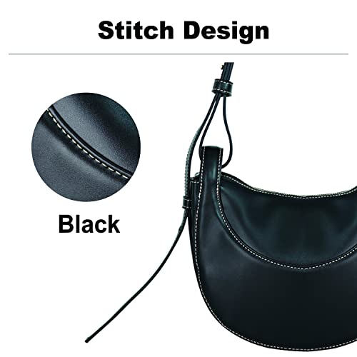 carrotez Hobo Bag Crossbody Bags for Women Purse Handbags Fashion Shoulder Bag Adjustable Strap Pouch Leather Black