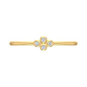 0.04 Carat Diamond Stackable Ringin 10K Yellow Gold (Ring Size 9.5) (SI1-SI2 Clarity)