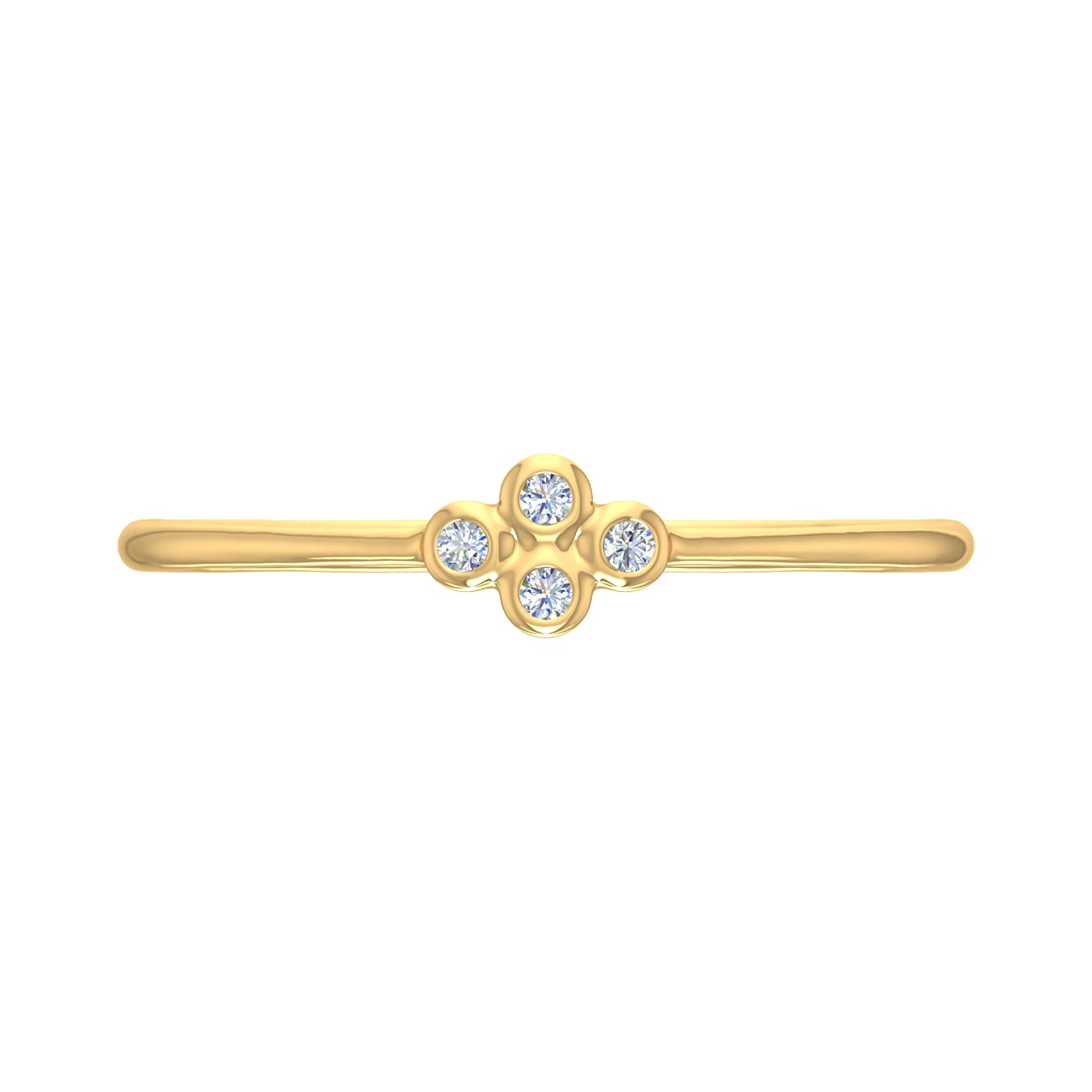 0.04 Carat Diamond Stackable Ringin 10K Yellow Gold (Ring Size 9.5) (SI1-SI2 Clarity)