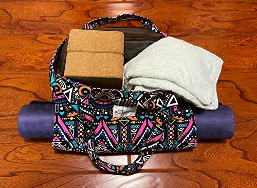 Aozora Yoga Mat Bag Tote Sling Carrier with Yoga Mat Carrier Pocket Carryall Shoulder Bag Light and Durable (Indian)