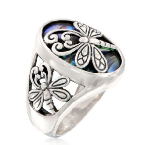 HUKQBUNX 925 Sterling Silver Creative Dragonfly Insect Fashion Women's Fresh Ring Size 6-10 (Size 7)