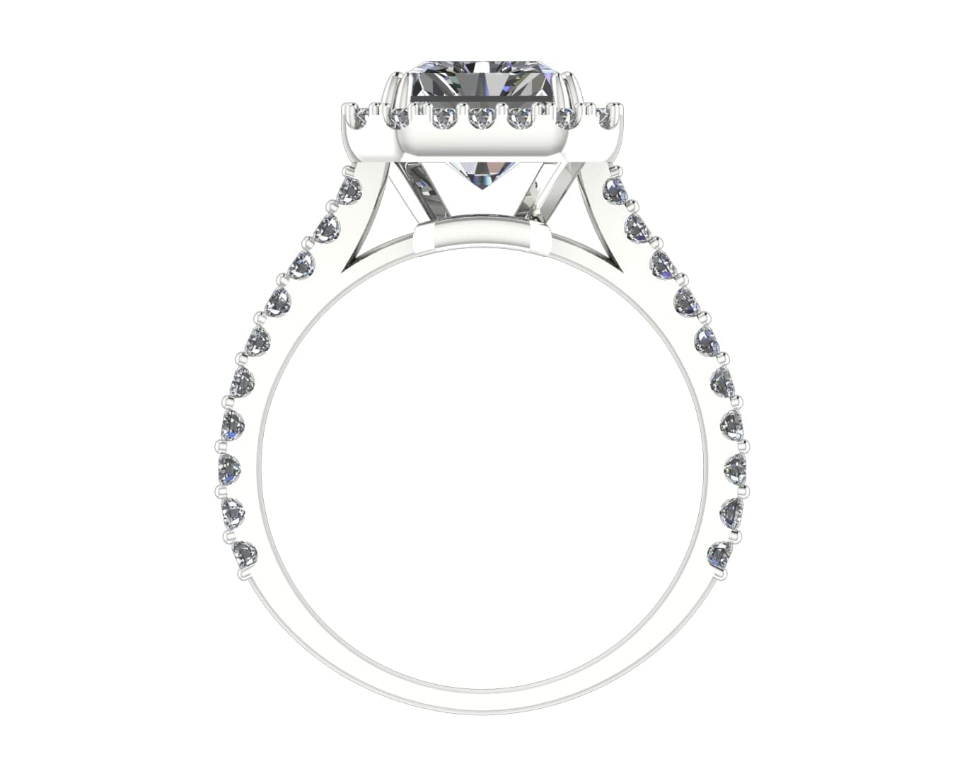 Houston Diamond District Forever One (D-F) Radiant-cut Moissanite Engagement Ring 3 Carat (ctw) in 14k White Gold