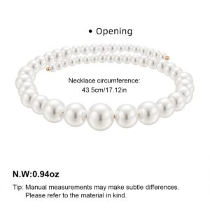 MUYAN Round Imitation Pearl Necklace for Women Pearl Open Choker Necklace Jewelry, White