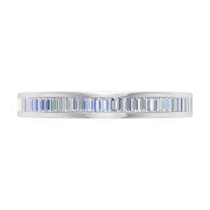 1/2 Carat Channel Set Baguette Shape Diamond Wedding Band Ring in 14K White Gold (Ring Size 11) (I1-I2 Clarity)