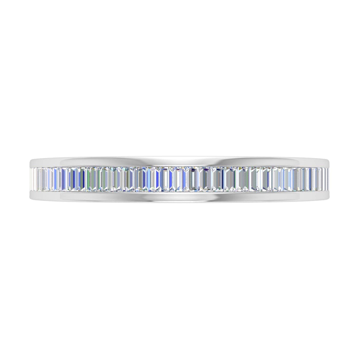 1/2 Carat Channel Set Baguette Shape Diamond Wedding Band Ring in 14K White Gold (Ring Size 11) (I1-I2 Clarity)